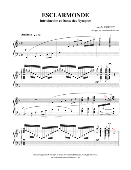 ESCLARMONDE: Introduction et Dance des Nymphes - Solo Lever Harp image number null