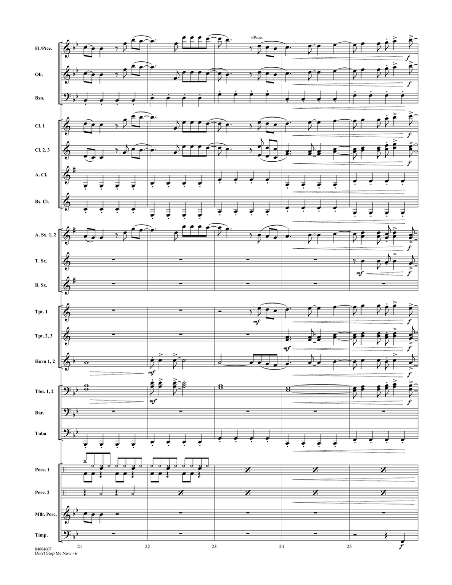 Don't Stop Me Now - Conductor Score (Full Score) Concert Band scores gallery preview page 6
