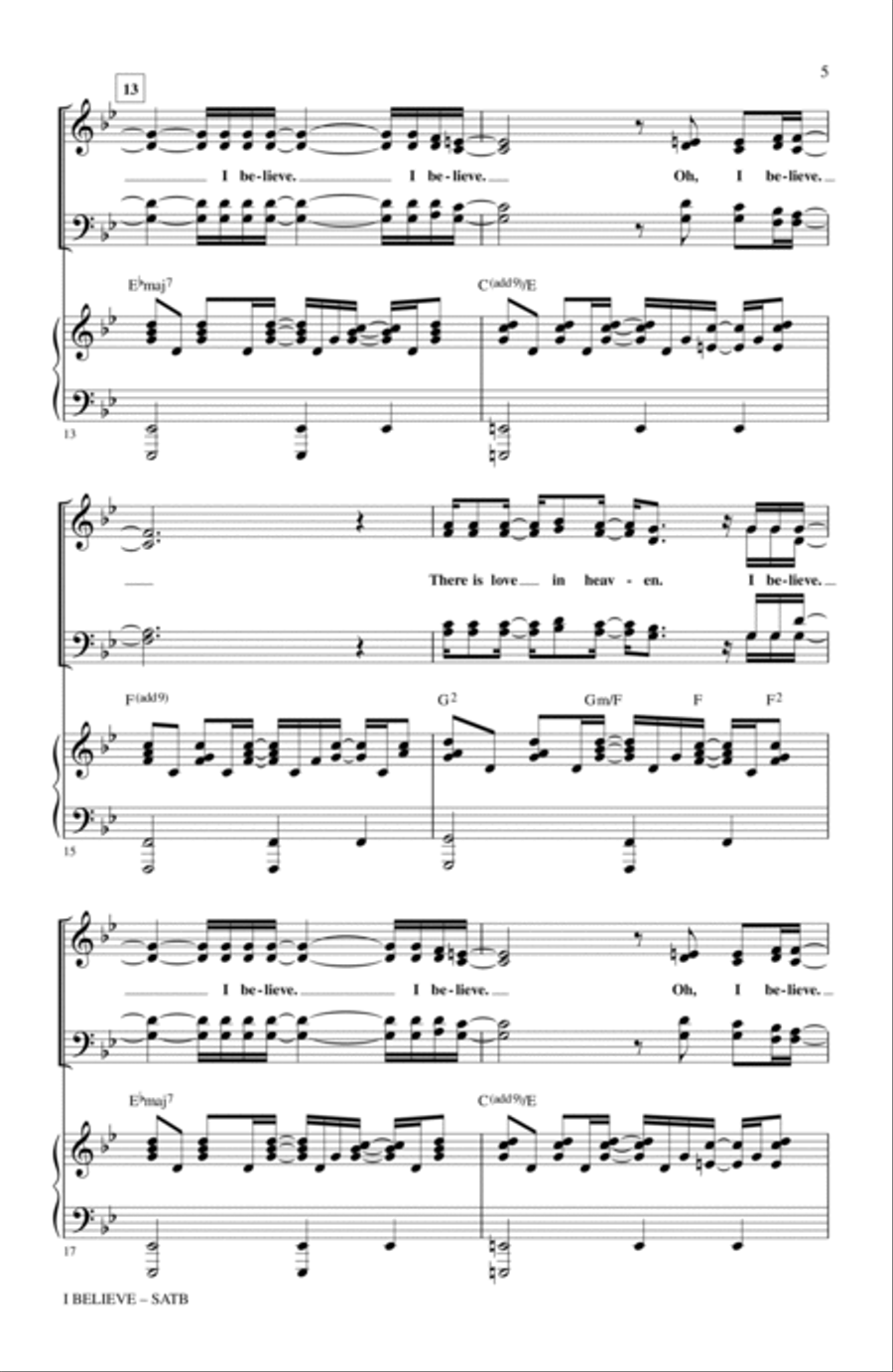 I Believe (from Spring Awakening) 4-Part scores gallery preview page 3