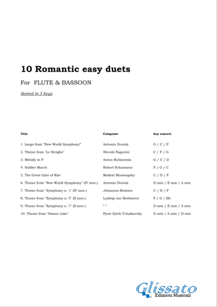10 Romantic Easy duets for Flute and Bassoon image number null