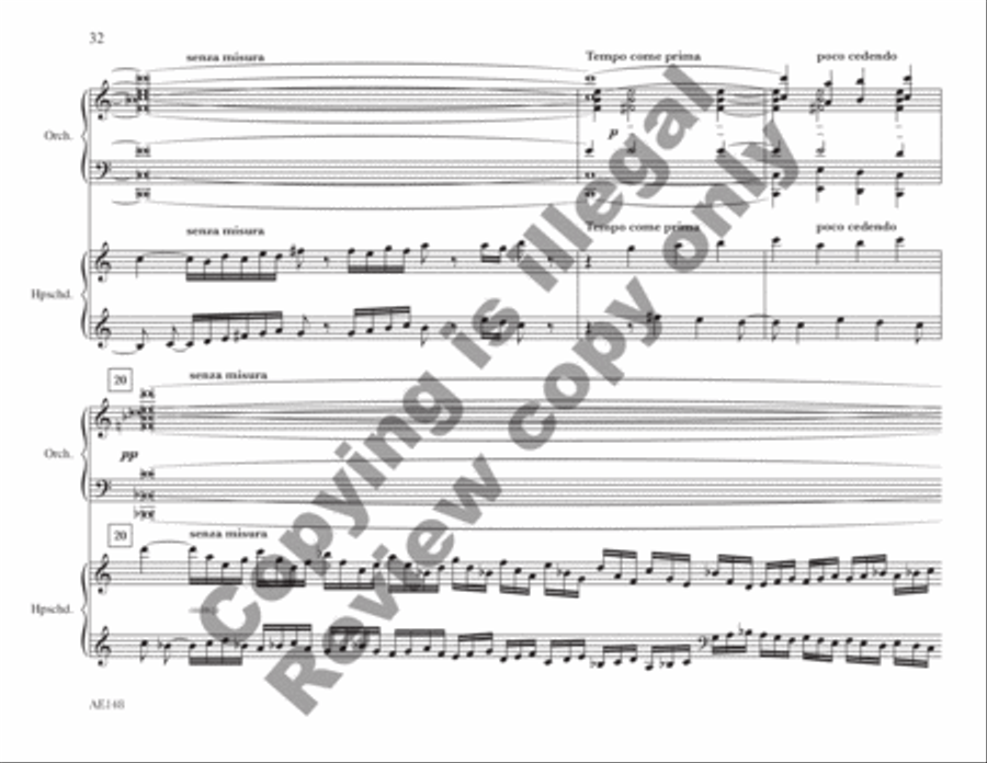 Concerto for Harpsichord and Strings String Orchestra scores gallery preview page 19