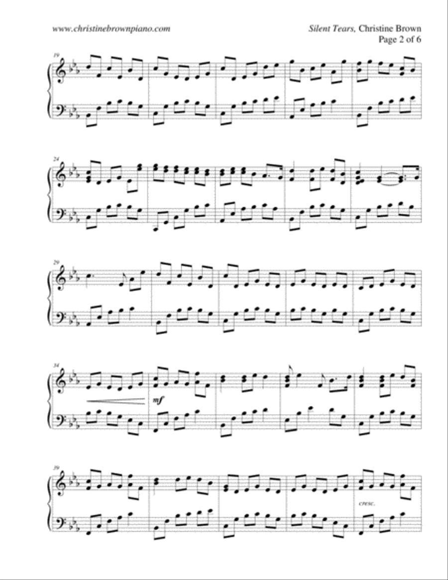Silent Tears Piano Solo scores gallery preview page 3