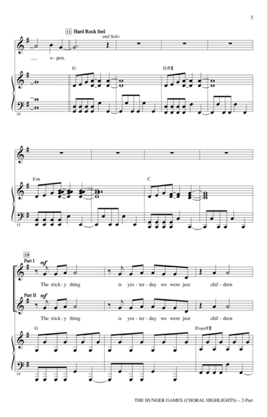 The Hunger Games (Choral Highlights) 2-Part scores gallery preview page 2