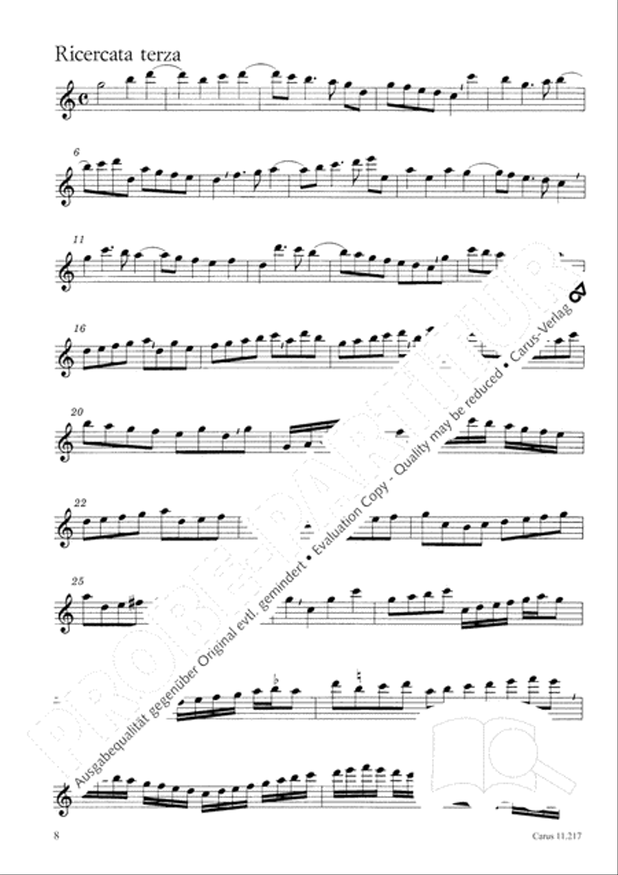 Vier Ricercare Recorder scores gallery preview page 10