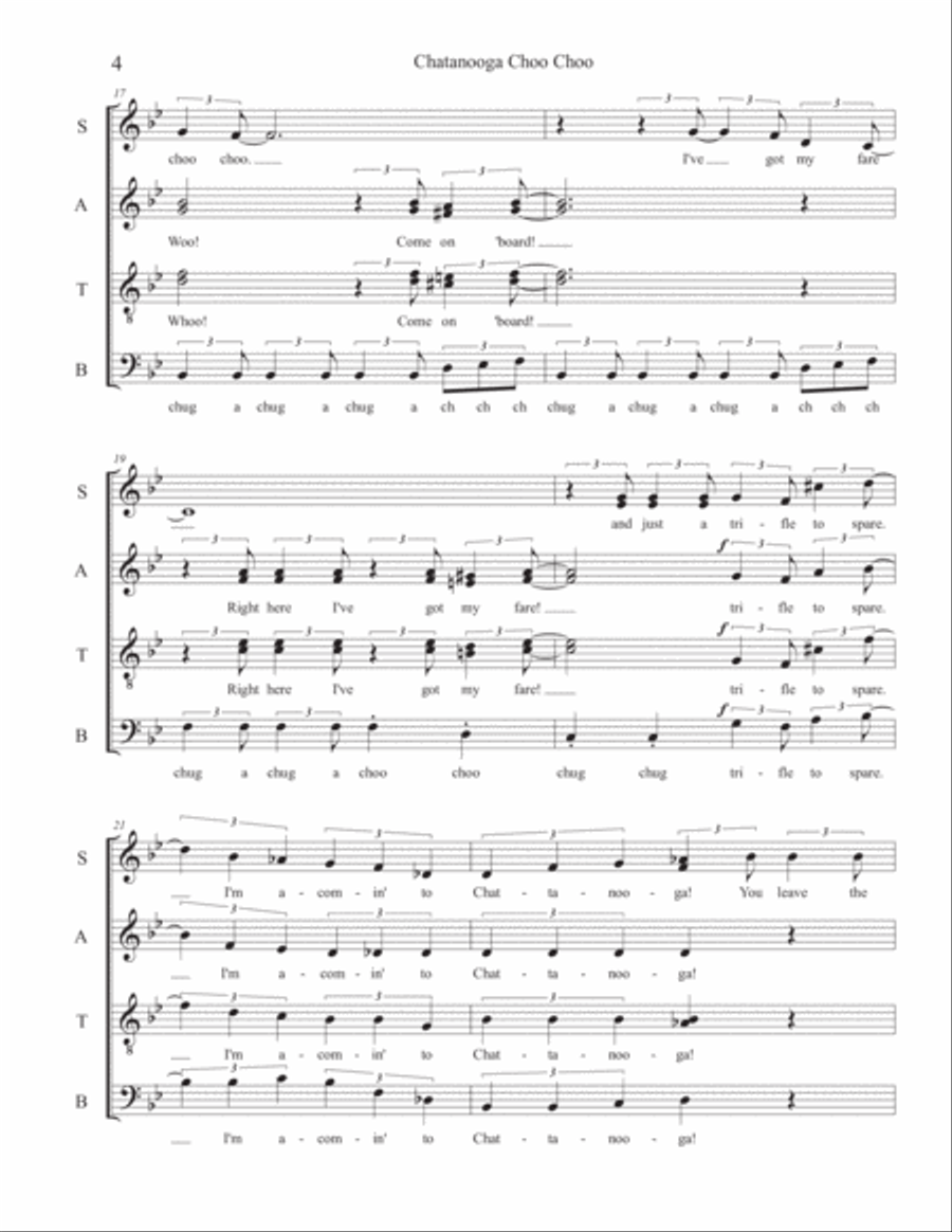 Chattanooga Choo Choo 4-Part scores gallery preview page 5