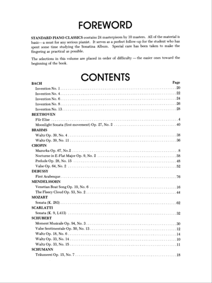 Standard Piano Classics Standard Piano Classics Piano Solo scores gallery preview page 2