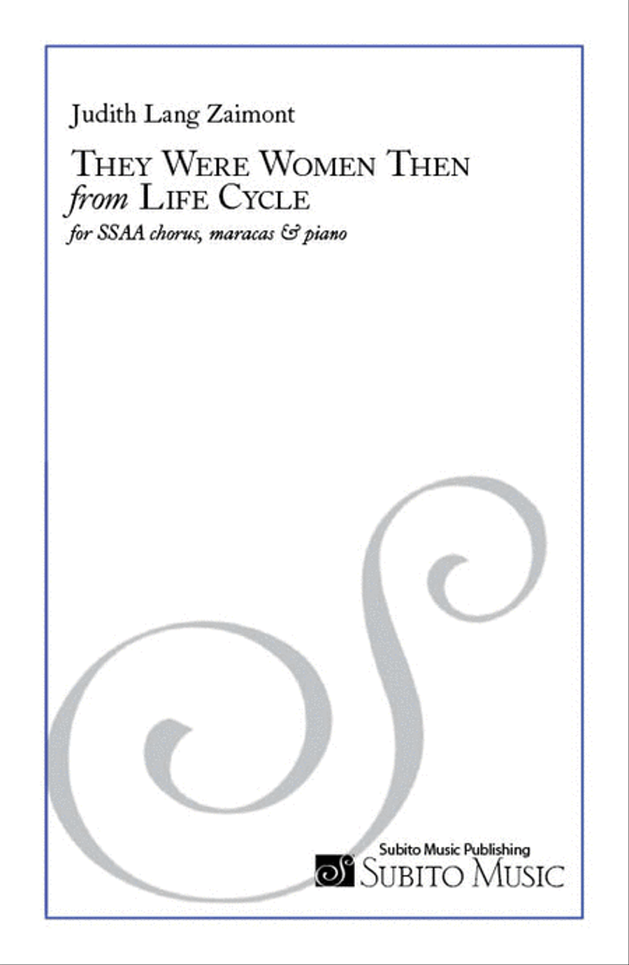 They Were Women Then (from Life Cycle) SSAA scores gallery preview page 1