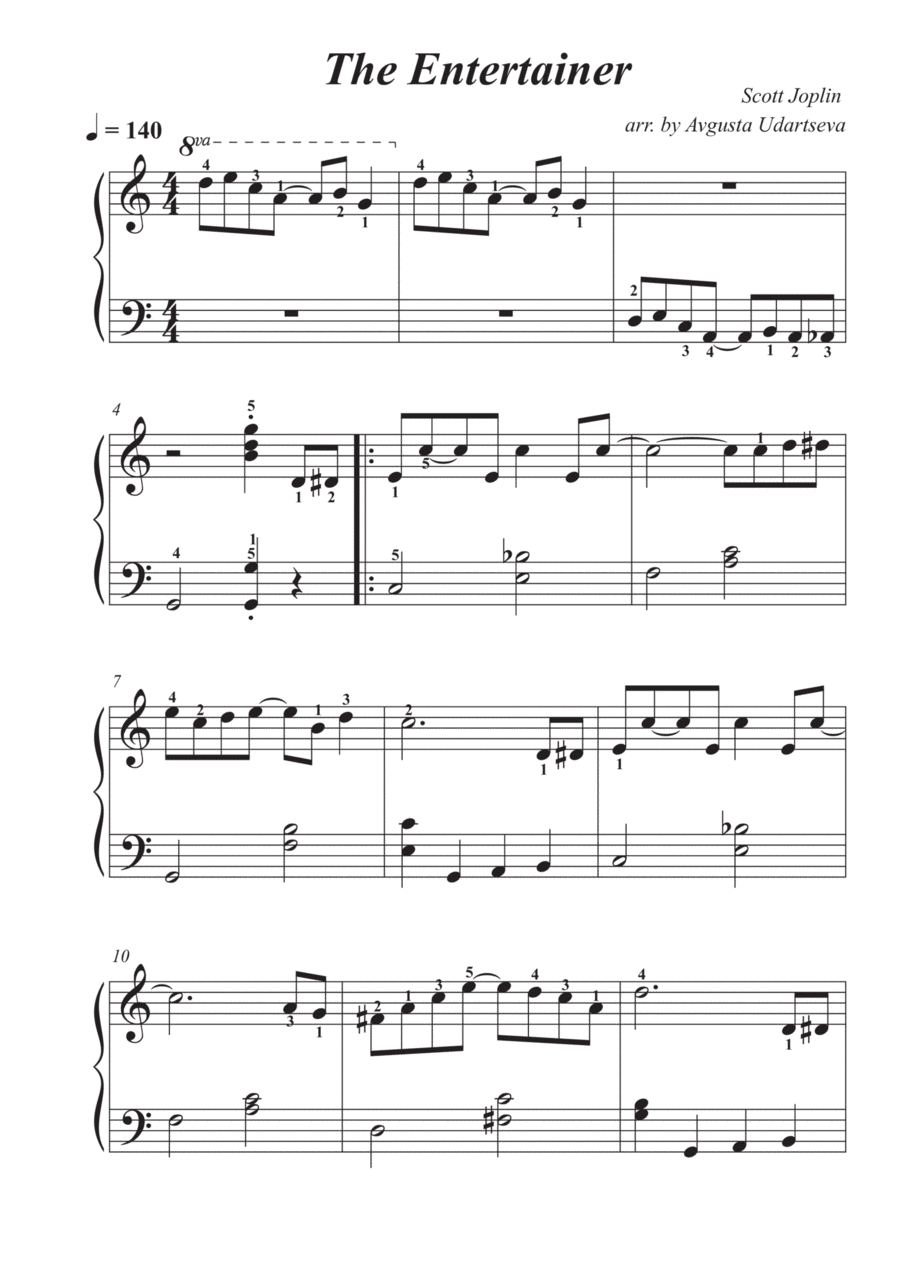 The Entertainer - Easy level The Entertainer - Easy level Easy Piano scores gallery preview page 1