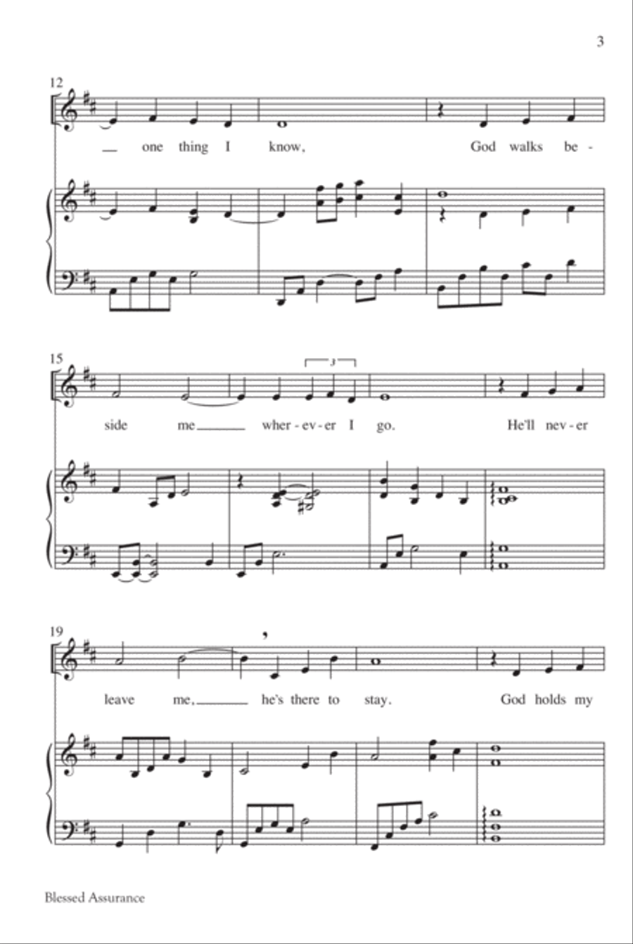 Blessed Assurance Blessed Assurance Unison Choir scores gallery preview page 3