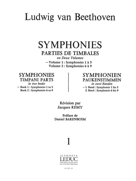 Symphonies - Timpani Parts Vol.1 (percussion Solo)