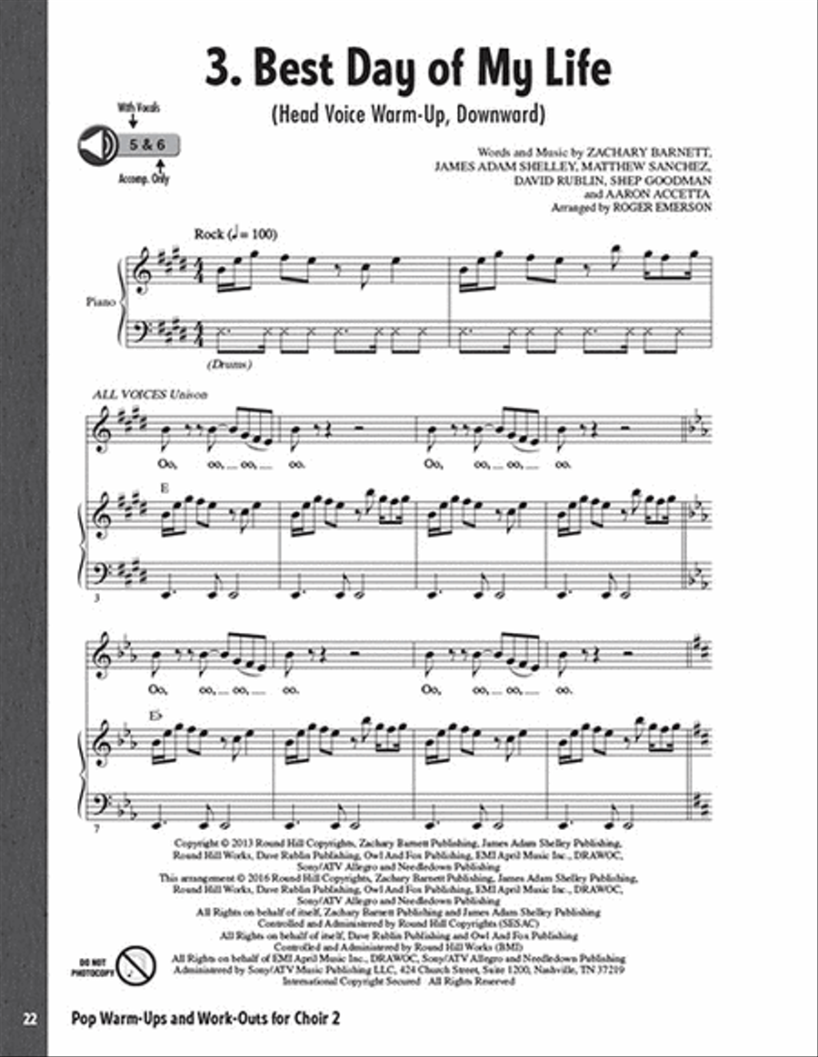 Pop Warm-Ups & Work-Outs for Choir, Vol. 2 Choir scores gallery preview page 5