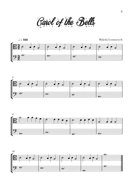 10 Easy Christmas Carols for Viola and Cello Beginners (Music for Children) image number null