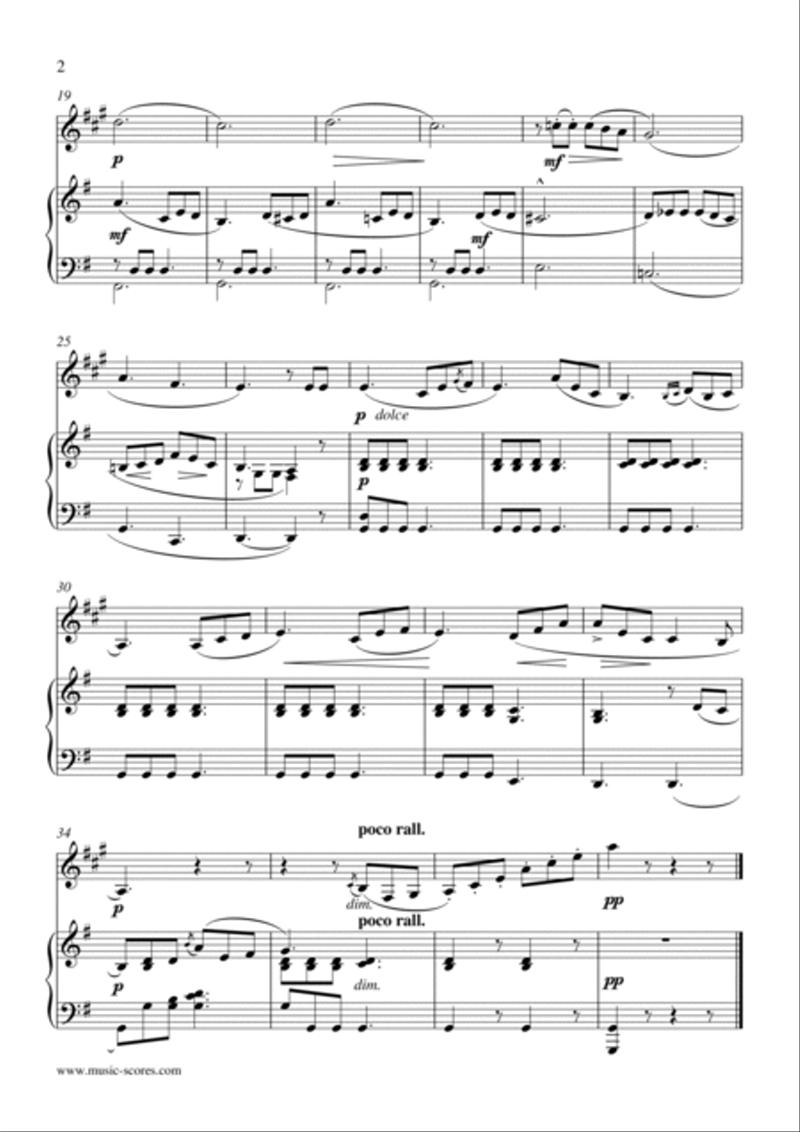 Pastorale - Burgmuller Op.100, No.3 - Bass Clarinet and Piano Bass Clarinet scores gallery preview page 2