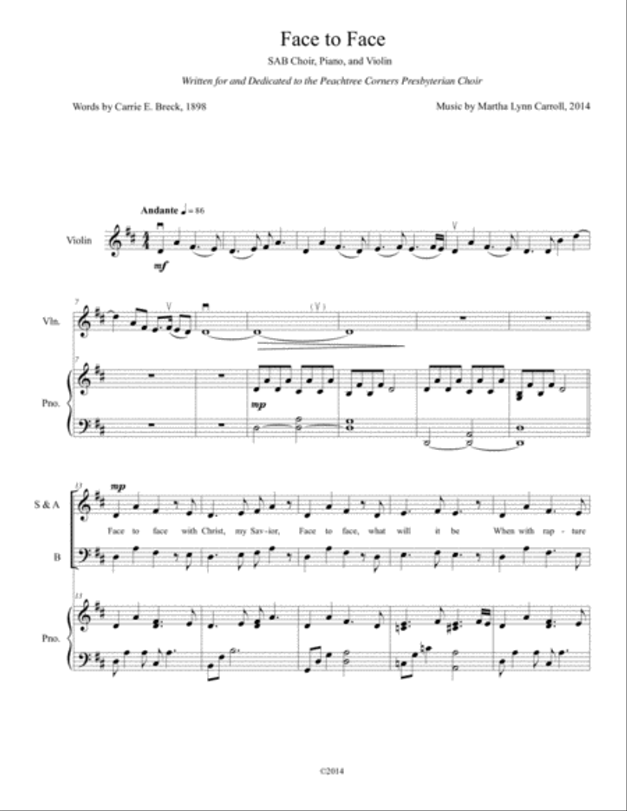 Face to Face 3-Part scores gallery preview page 1