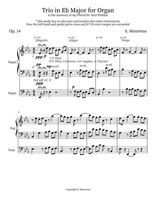 Trio in Eb Major for Organ