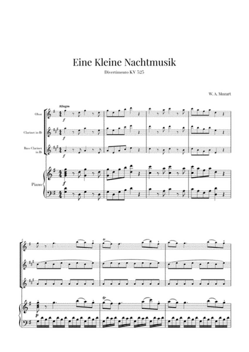 Eine Kleine Nachtmusik for Oboe, Clarinet, Bass Clarinet and Piano image number null