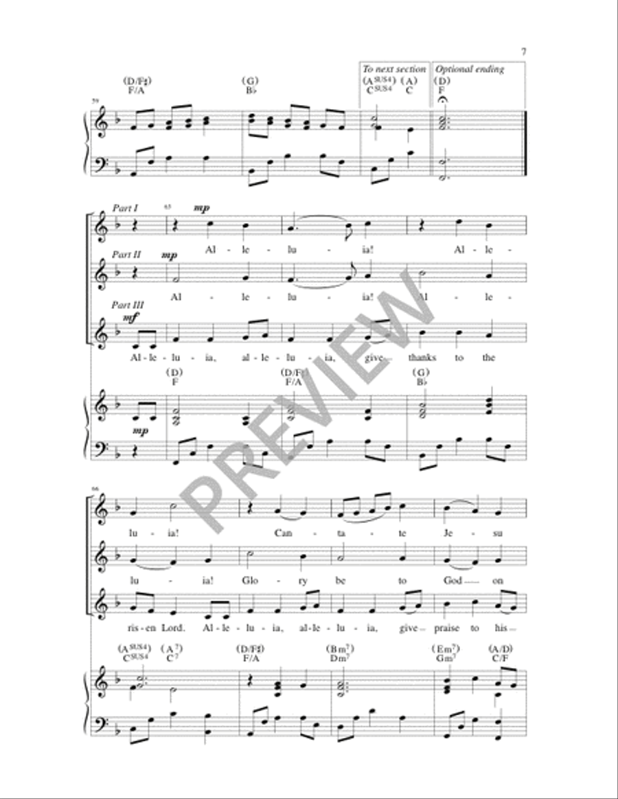 Alleluia, All the Ages 3-Part scores gallery preview page 7