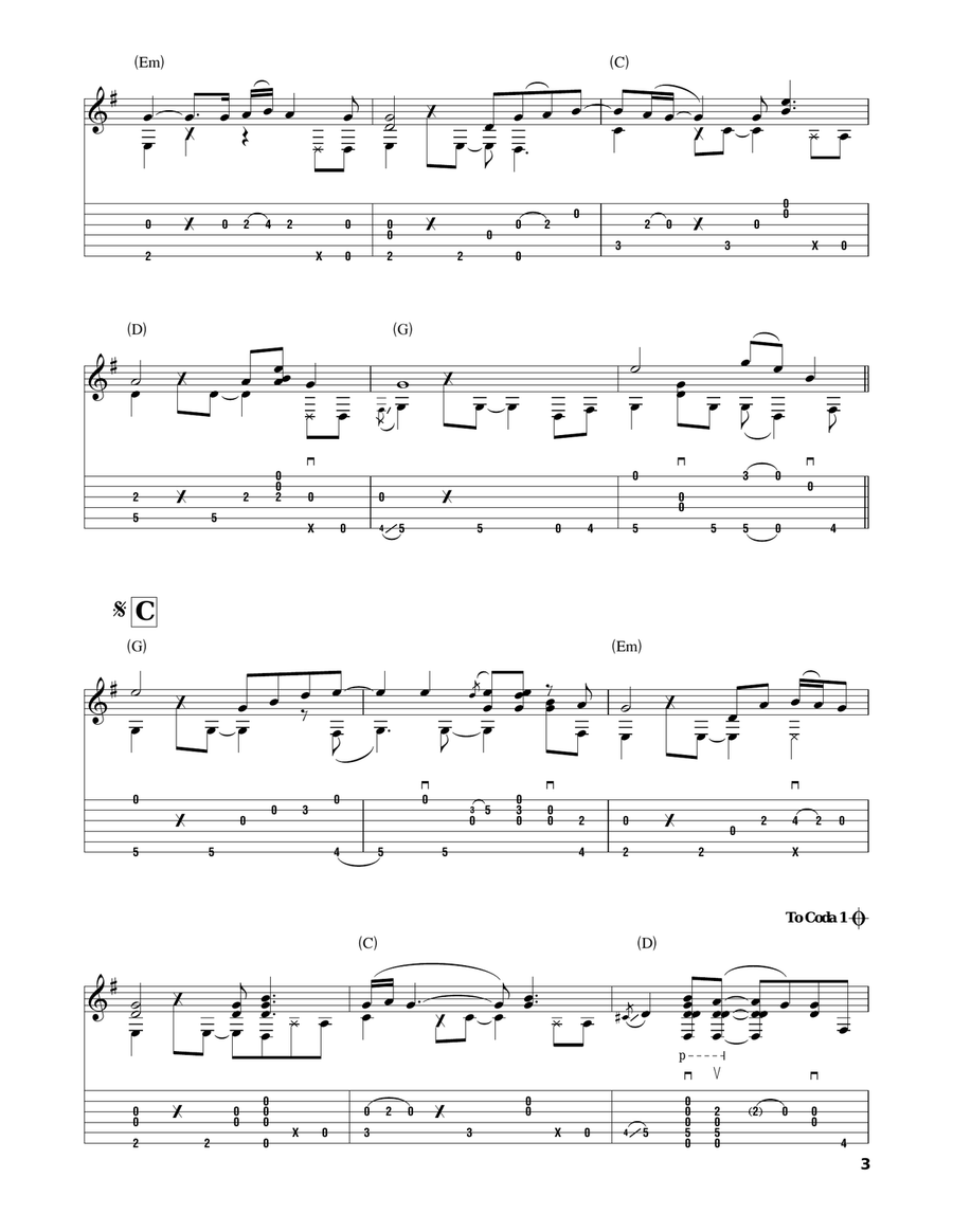 Stand By Me Acoustic Guitar scores gallery preview page 3