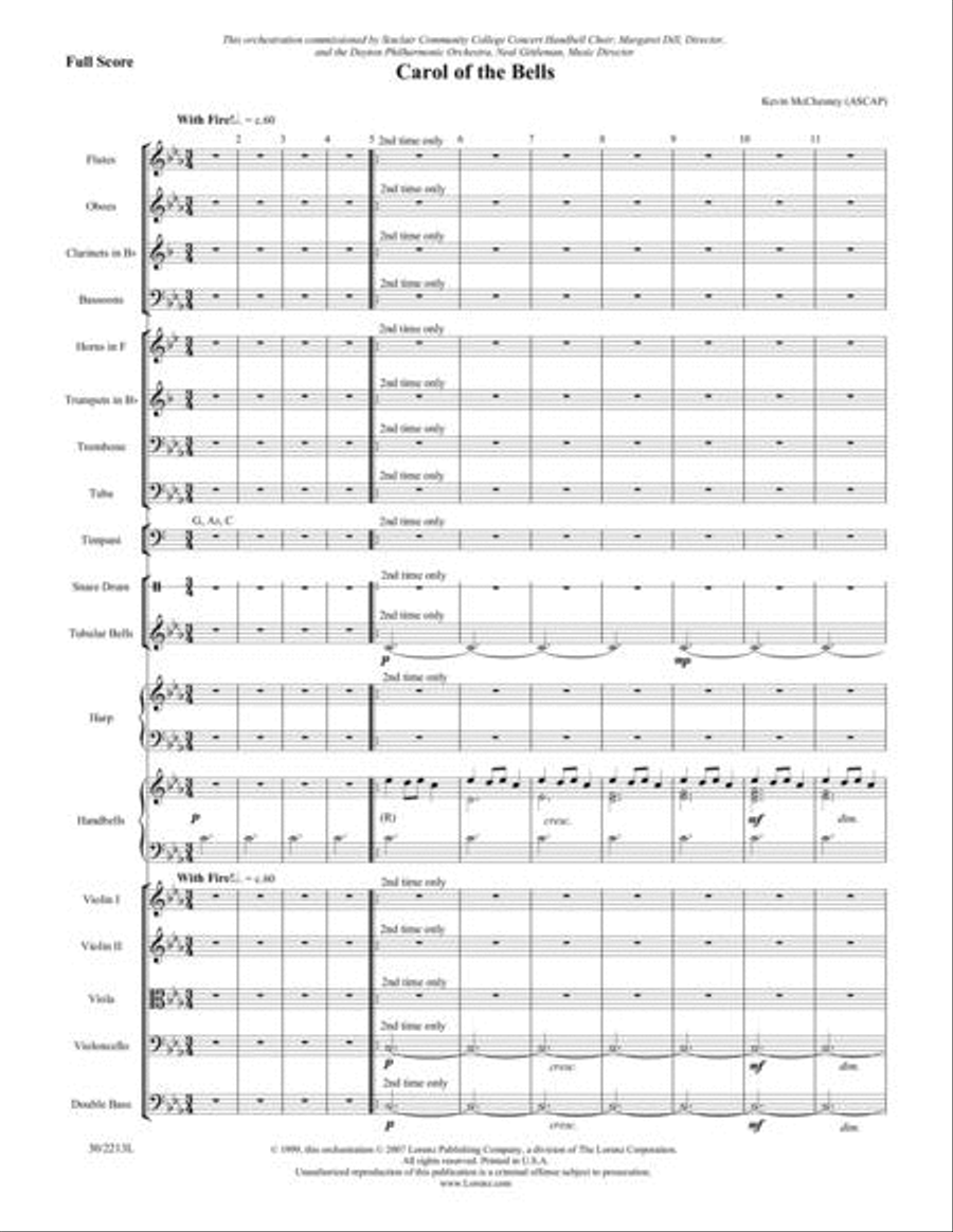 Carol of the Bells - Orchestral Score and Parts Full Orchestra scores gallery preview page 2