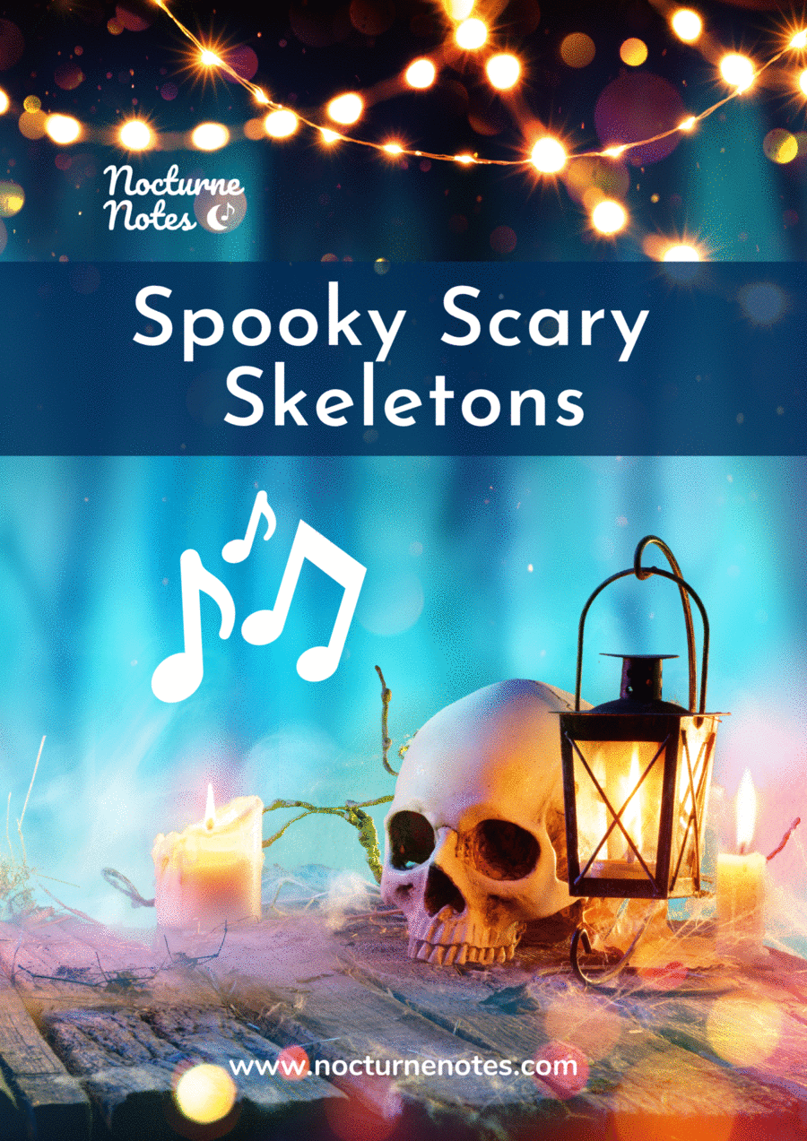 Spooky Scary Skeletons Easy Piano scores gallery preview page 1