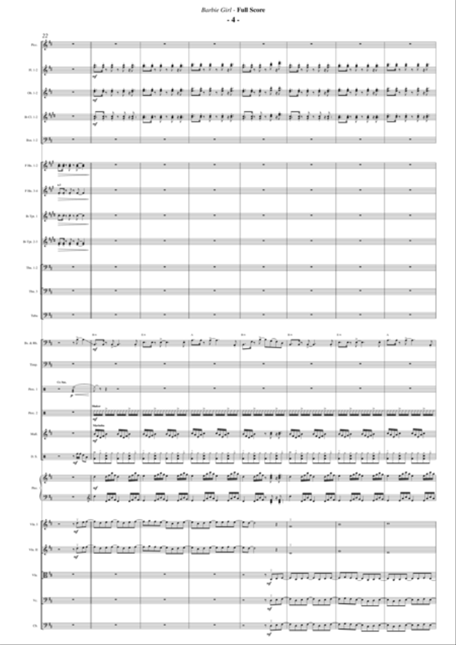 Barbie Girl Full Orchestra scores gallery preview page 3