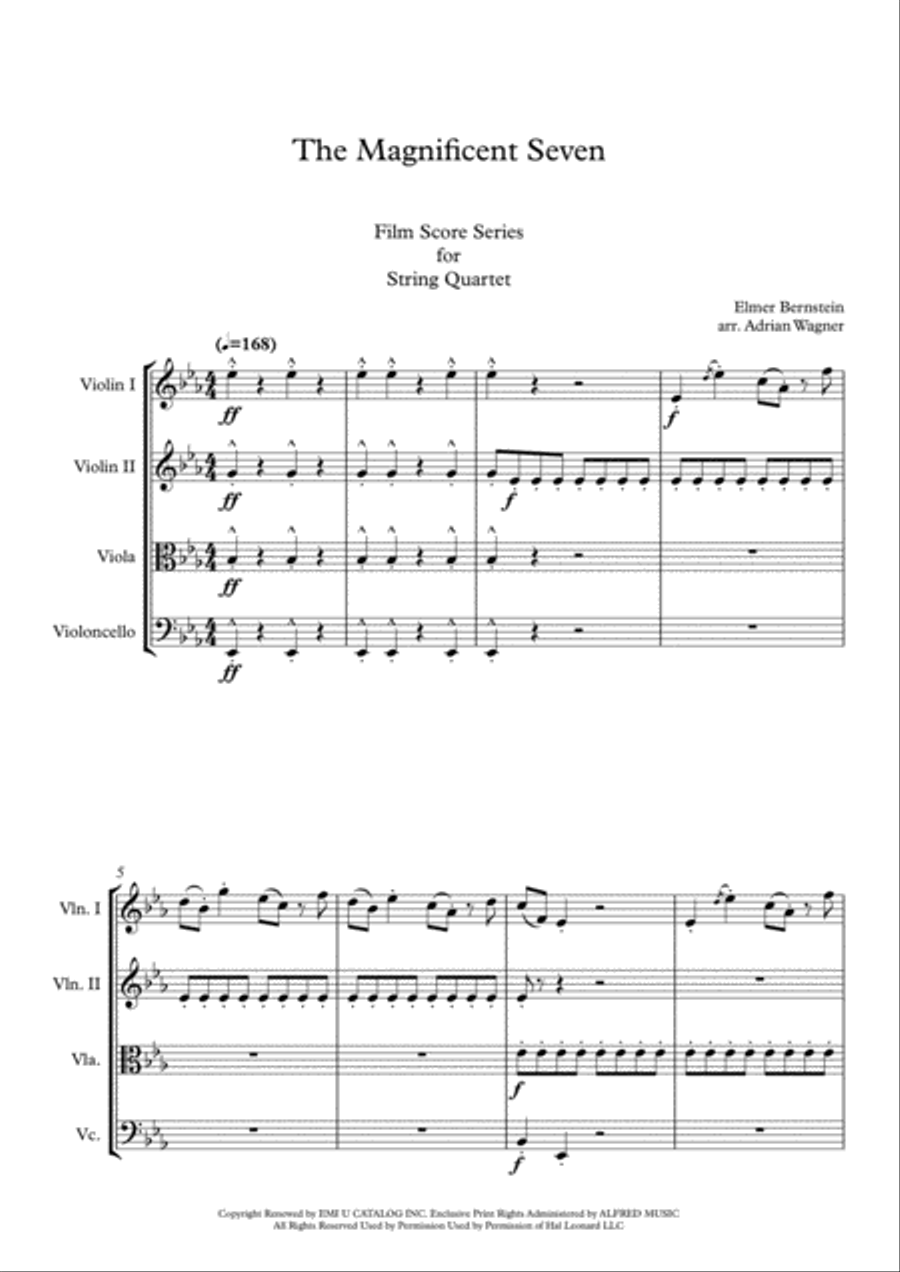 The Magnificent Seven String Quartet scores gallery preview page 3