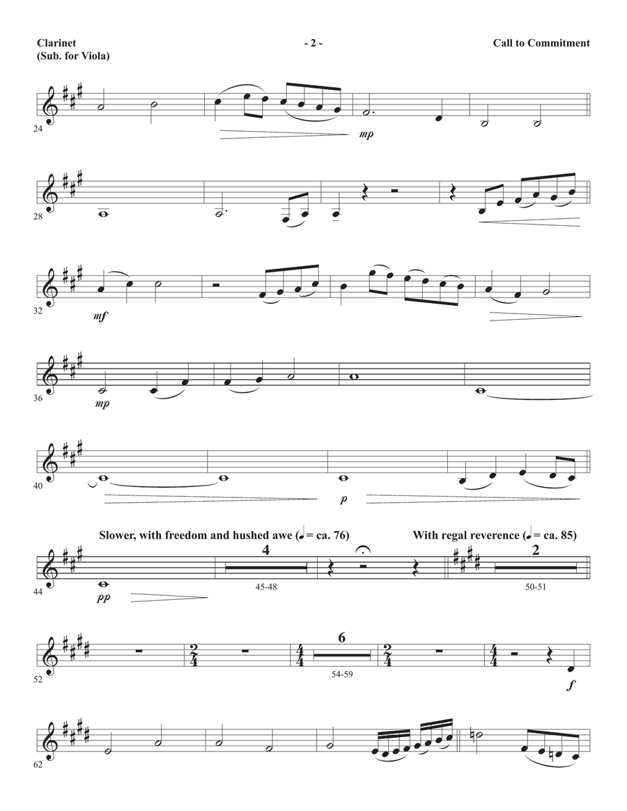 Call To Commitment - Clarinet 3 (Sub. Viola) Choir scores gallery preview page 2