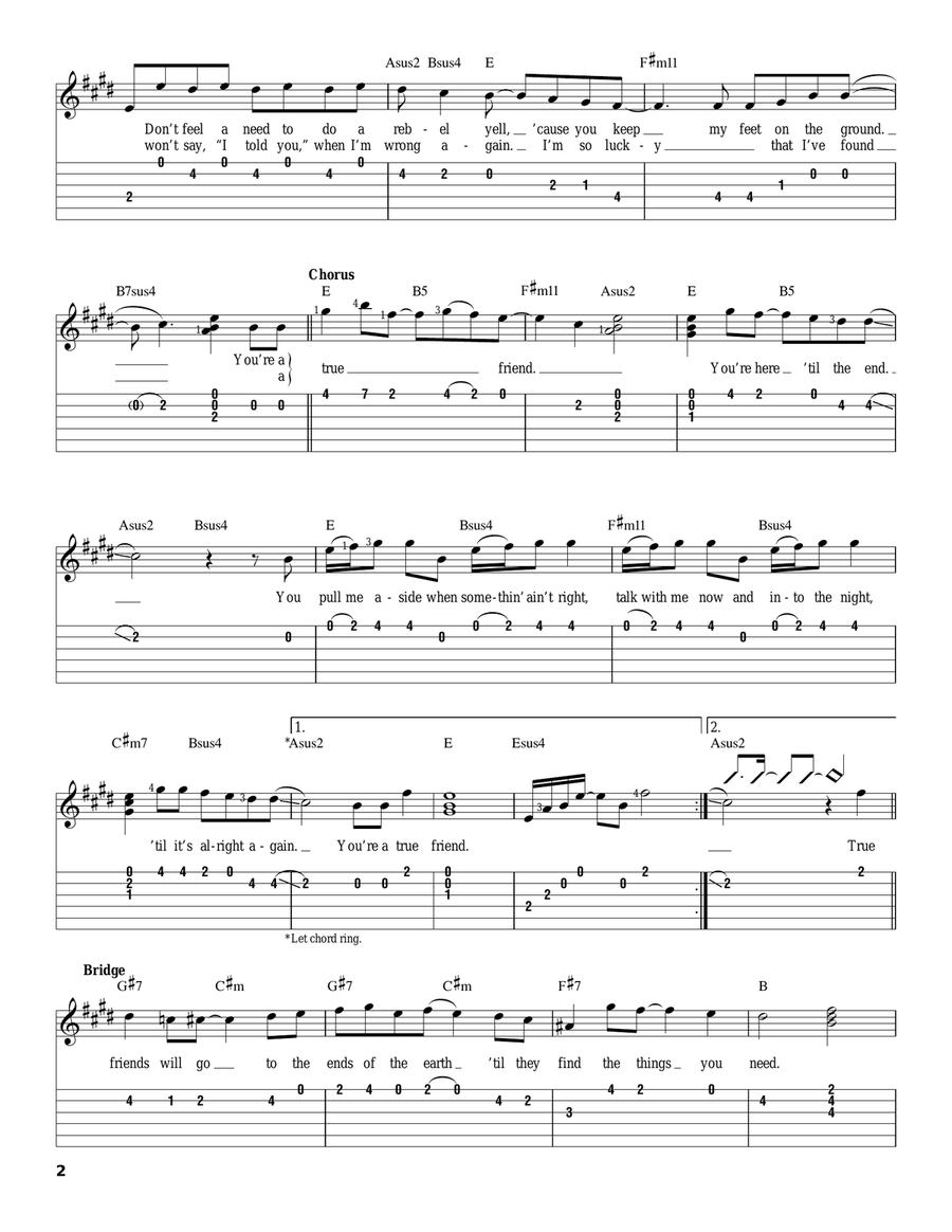 True Friend Acoustic Guitar scores gallery preview page 2