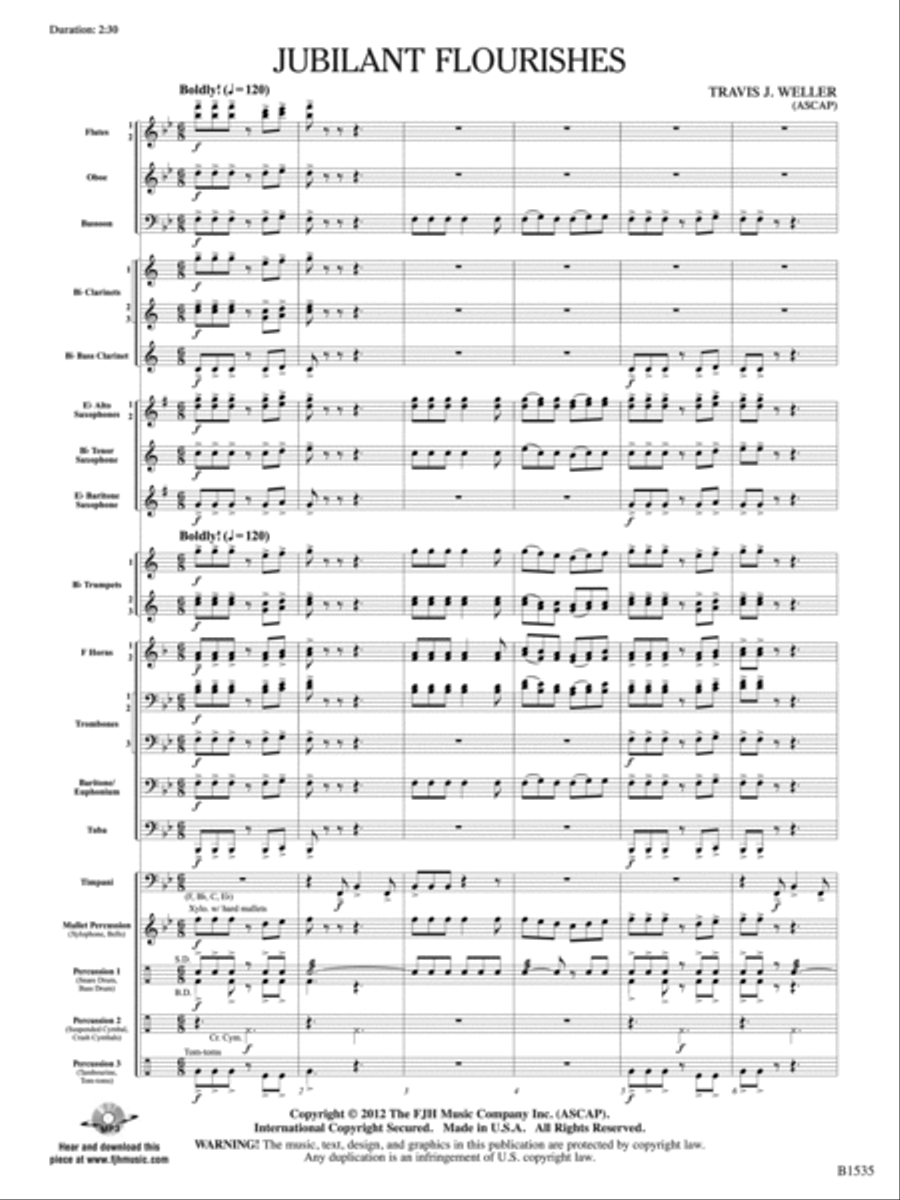 Jubilant Flourishes: Score Concert Band scores gallery preview page 3