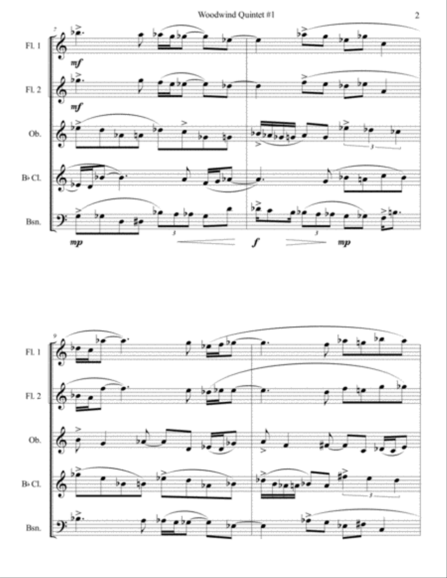 Woodwind Quintet #1 Woodwind Quintet scores gallery preview page 2