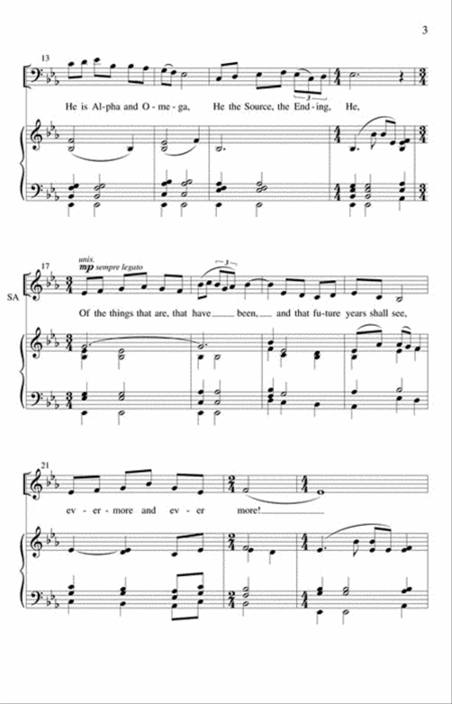 Of the Father's Love Begotten 4-Part scores gallery preview page 3