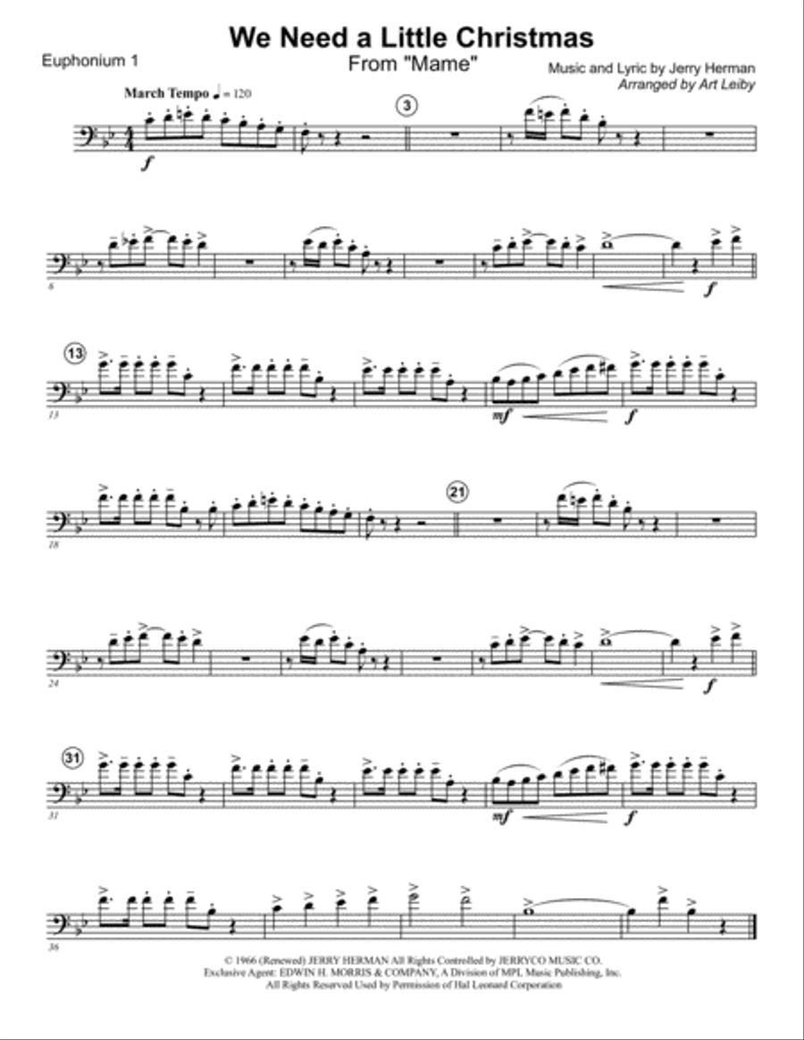 We Need A Little Christmas Brass Ensemble scores gallery preview page 3