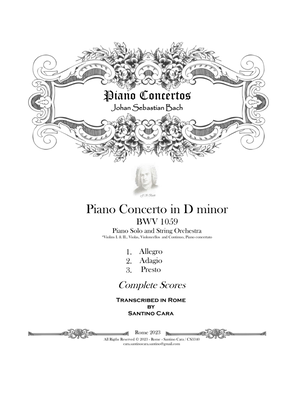 Book cover for Bach - Piano Concerto No.8 in D minor BWV 1059 for Piano solo and String Orchestra
