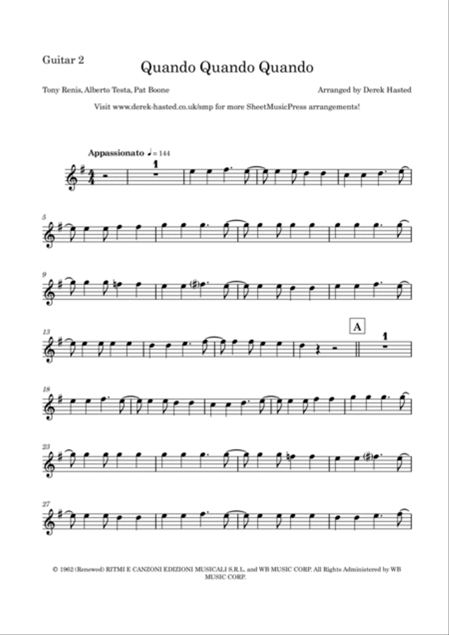 Quando, Quando, Quando (tell Me When) Guitar Ensemble scores gallery preview page 6