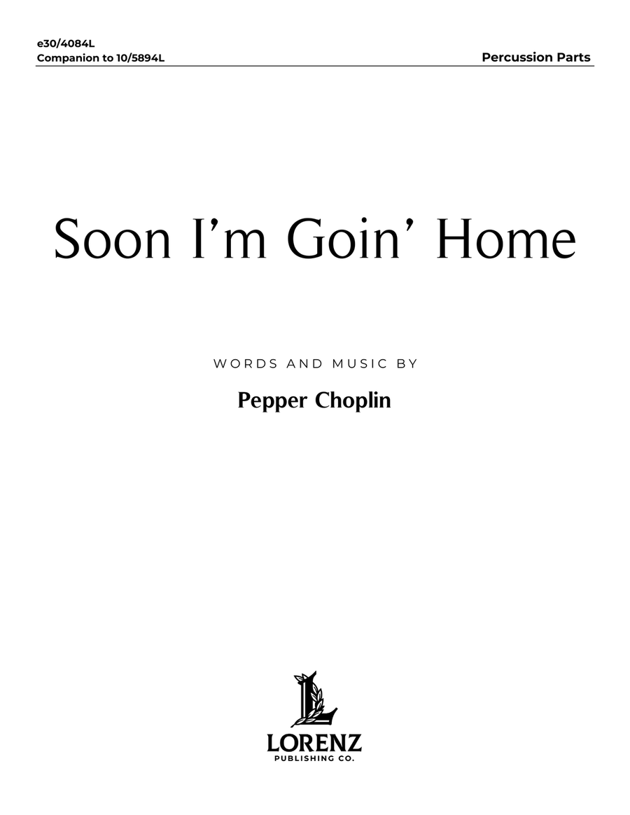 Soon I'm Goin' Home - Downloadable Percussion Parts Percussion scores gallery preview page 1