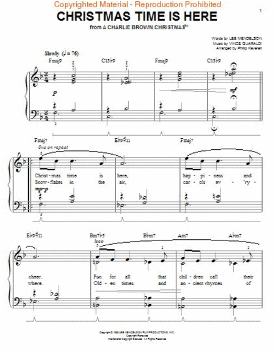 Christmas Time Is Here Easy Piano scores gallery preview page 2