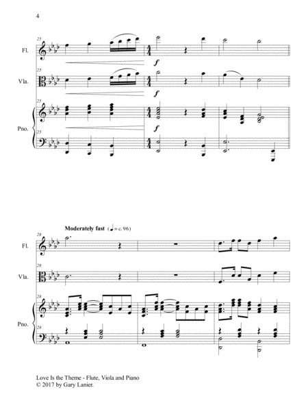 LOVE IS THE THEME (Trio – Flute, Viola & Piano with Score/Part) image number null