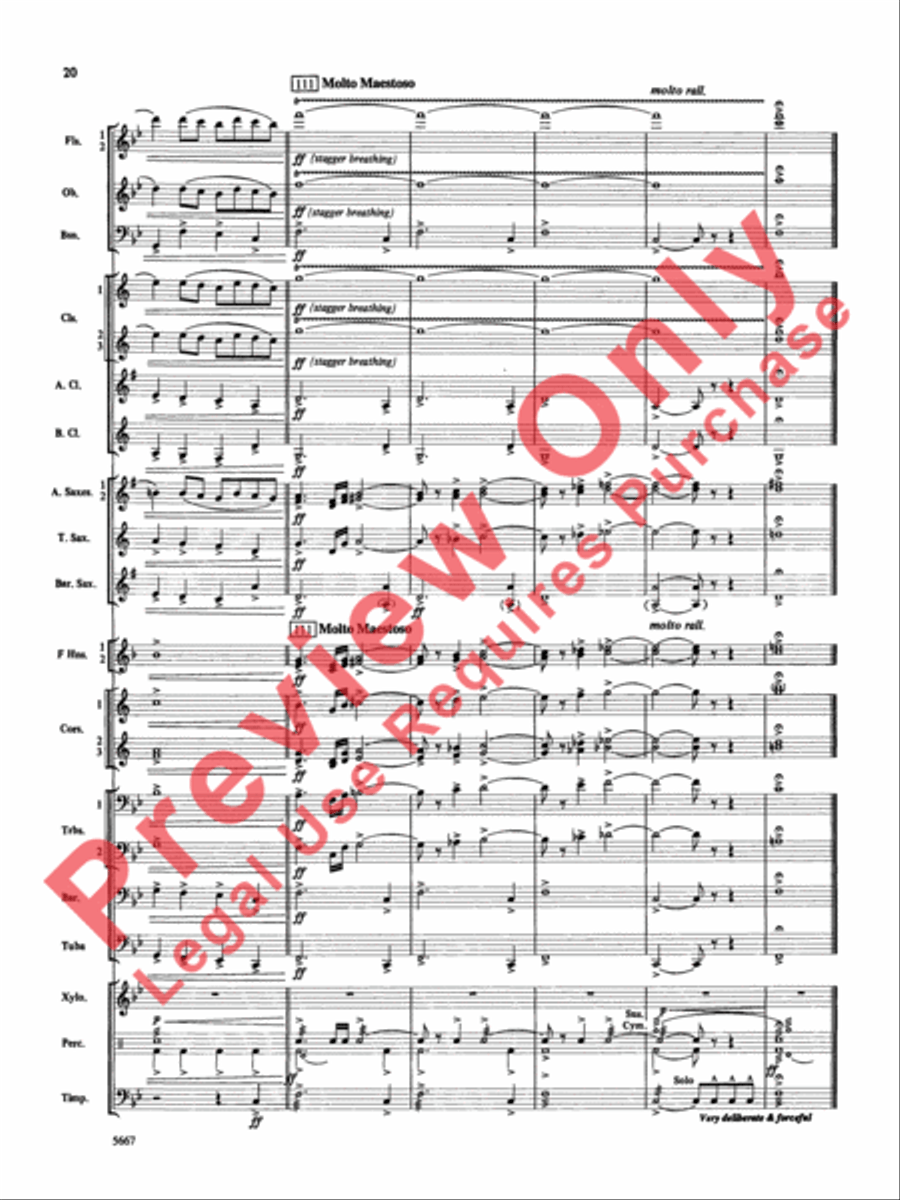 Jackson Lake Overture Concert Band scores gallery preview page 21