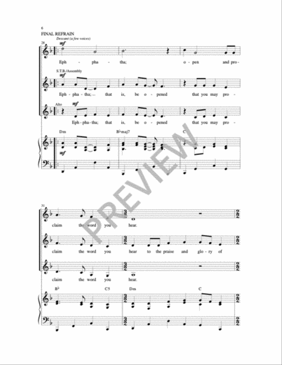 Ephphatha 4-Part scores gallery preview page 6