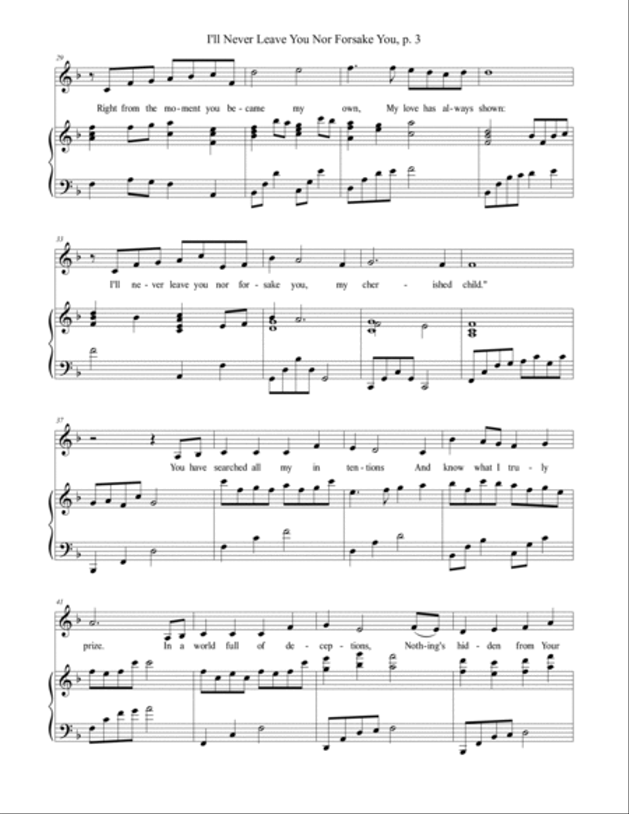I'll Never Leave You Nor Forsake You Voice scores gallery preview page 3
