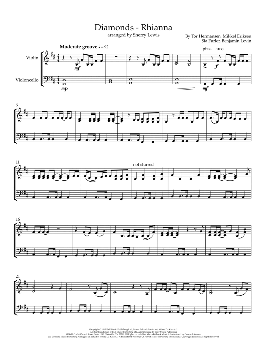 Diamonds Diamonds String Duet scores gallery preview page 1