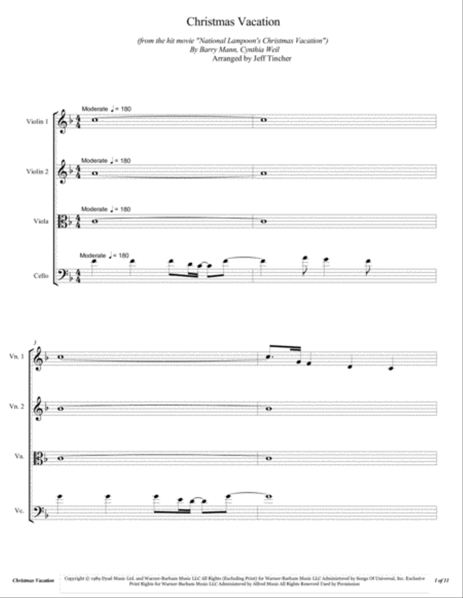 Christmas Vacation String Quartet scores gallery preview page 2