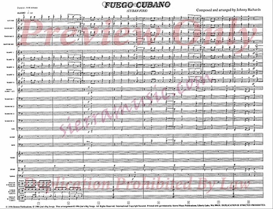 Fuego Cubano (Cuban Fire) Jazz Ensemble scores gallery preview page 2