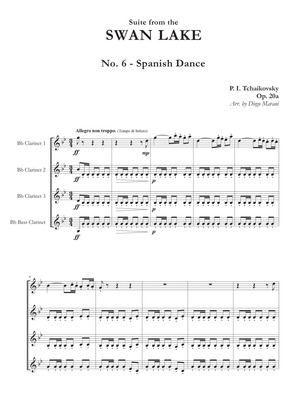 Book cover for "Spanish Dance" from Swan Lake Suite for Clarinet Quartet