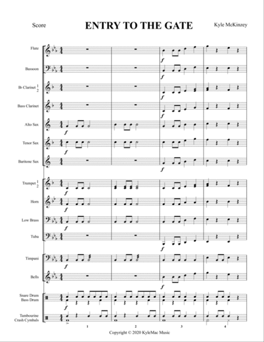 Entry To The Gates Concert Band scores gallery preview page 2