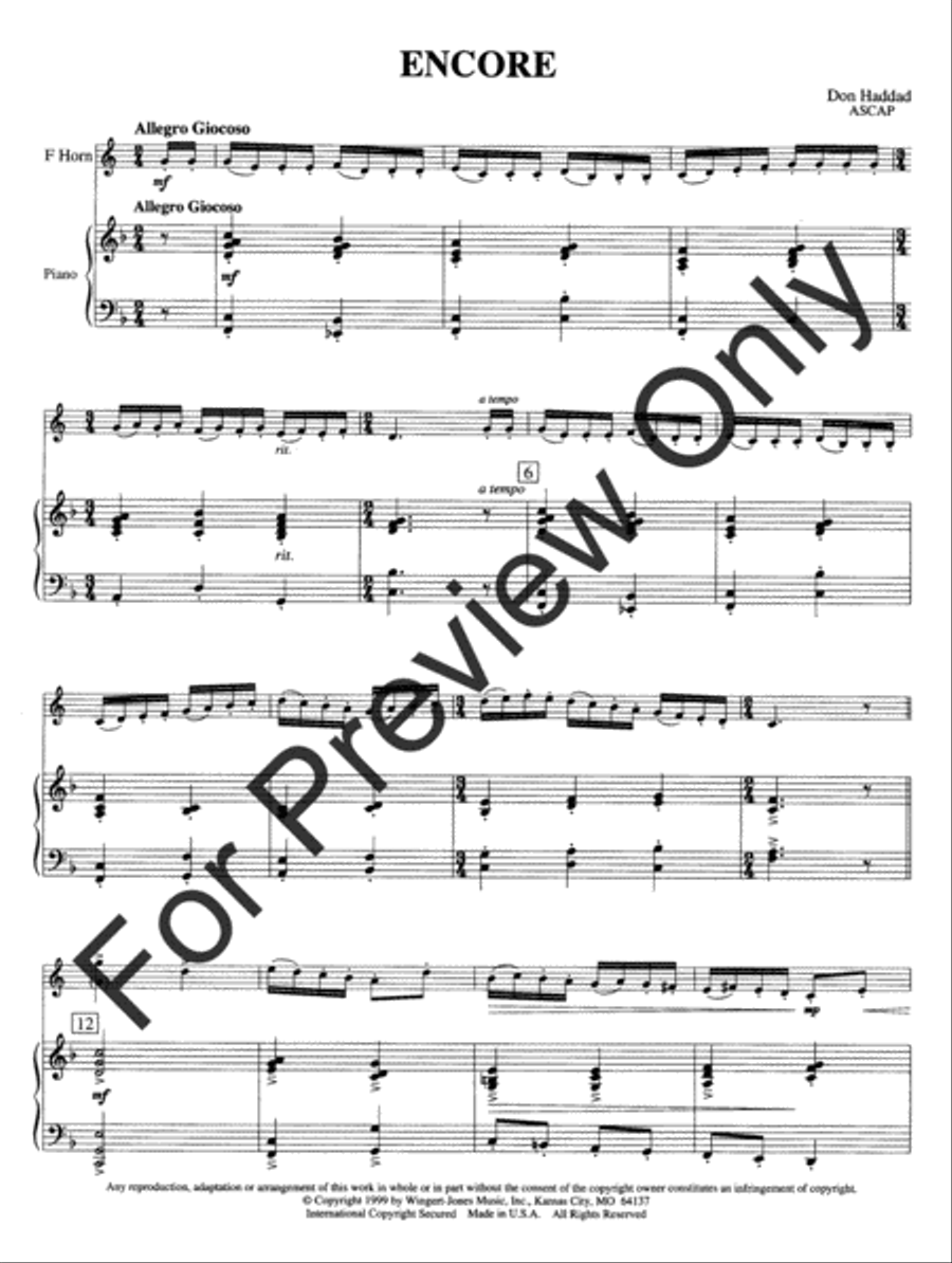 Encore Encore Horn scores gallery preview page 4