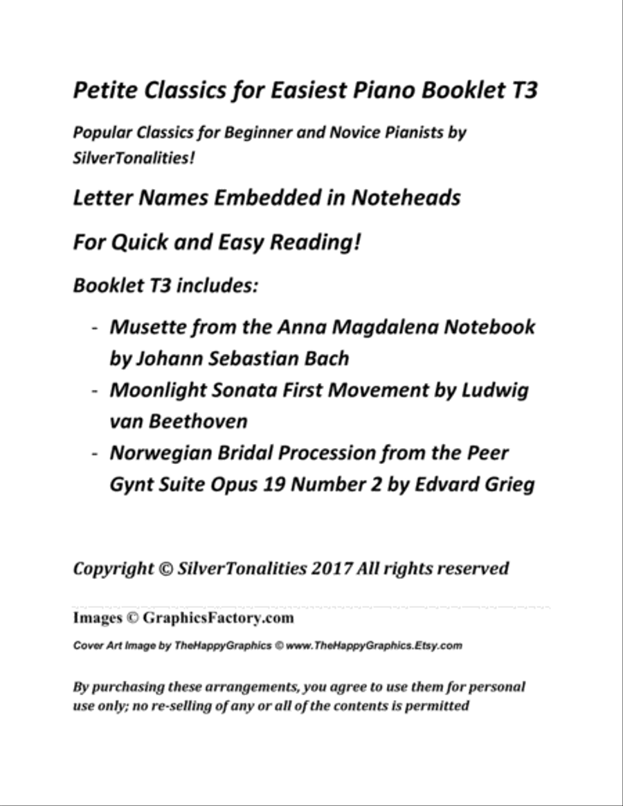 Petite Classics for Easiest Piano Booklet T3 Easy Piano scores gallery preview page 2