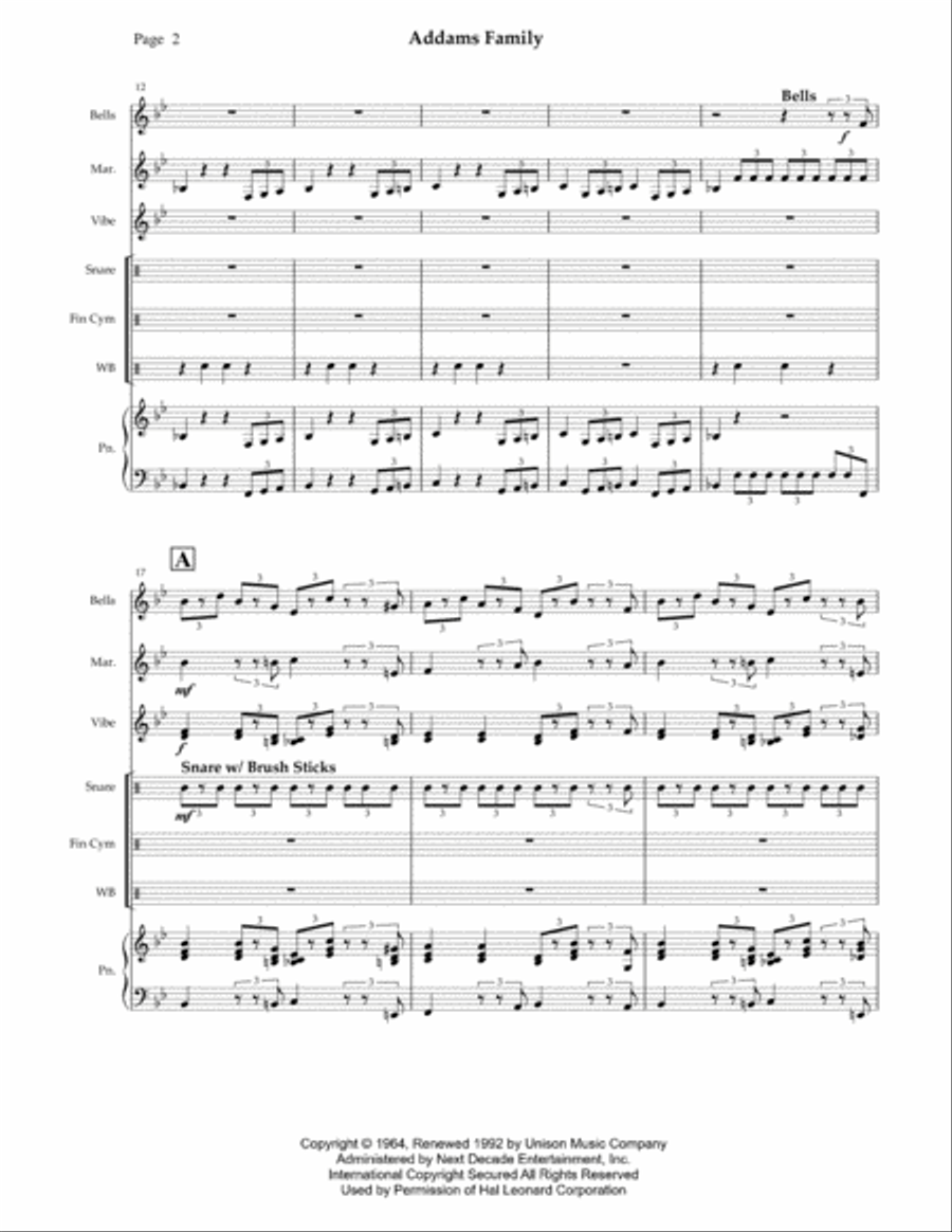 The Addams Family Theme The Addams Family Theme School and Community scores gallery preview page 4