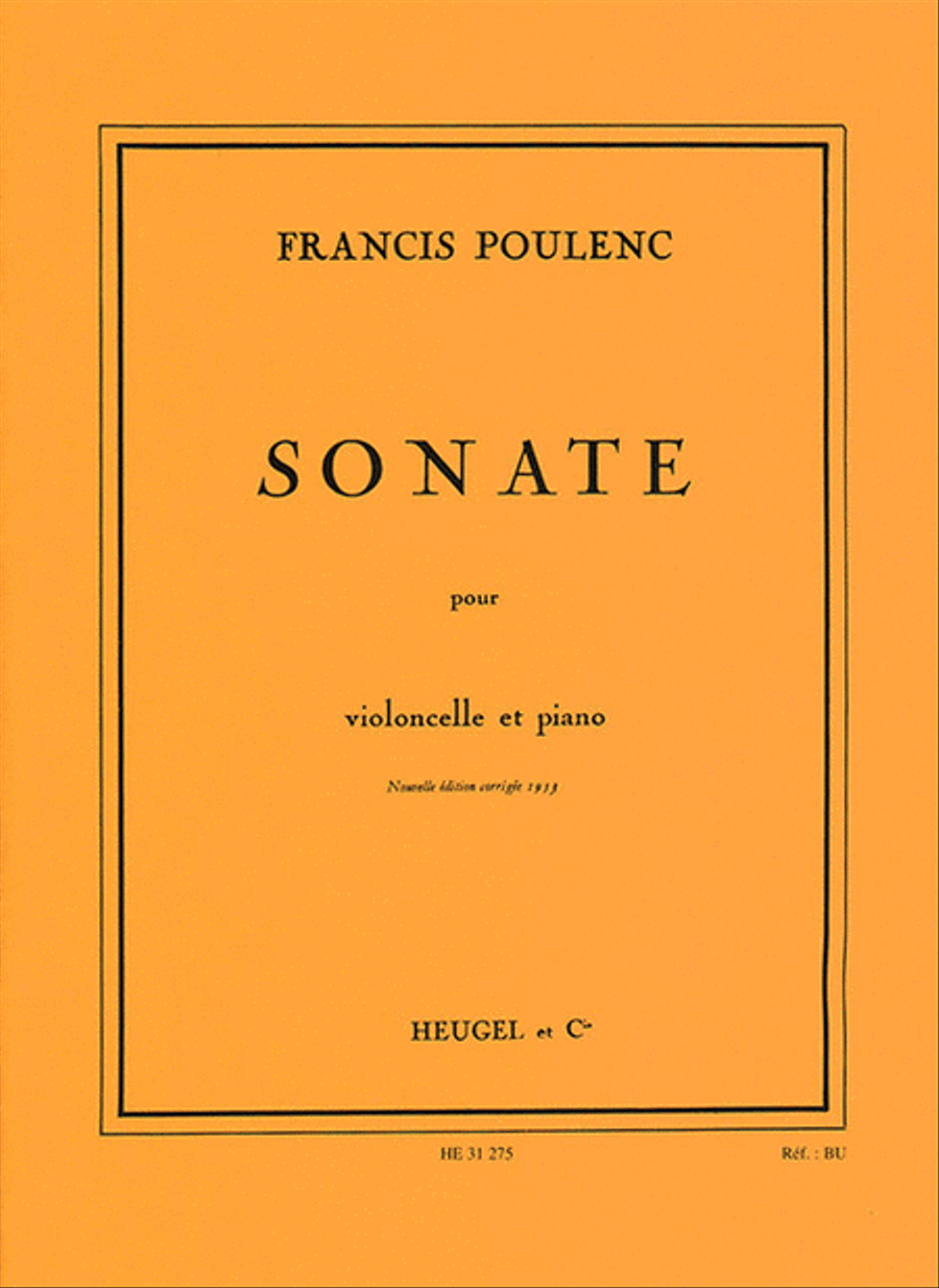 Francis Poulenc - Sonate Pour Violoncelle Et Piano Cello scores gallery preview page 1