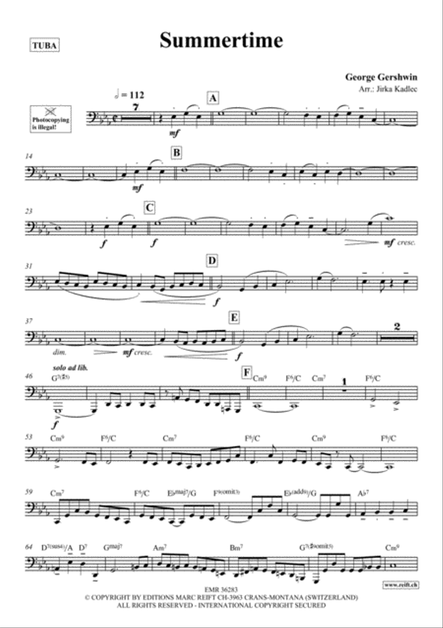 Summertime Summertime Tuba scores gallery preview page 2